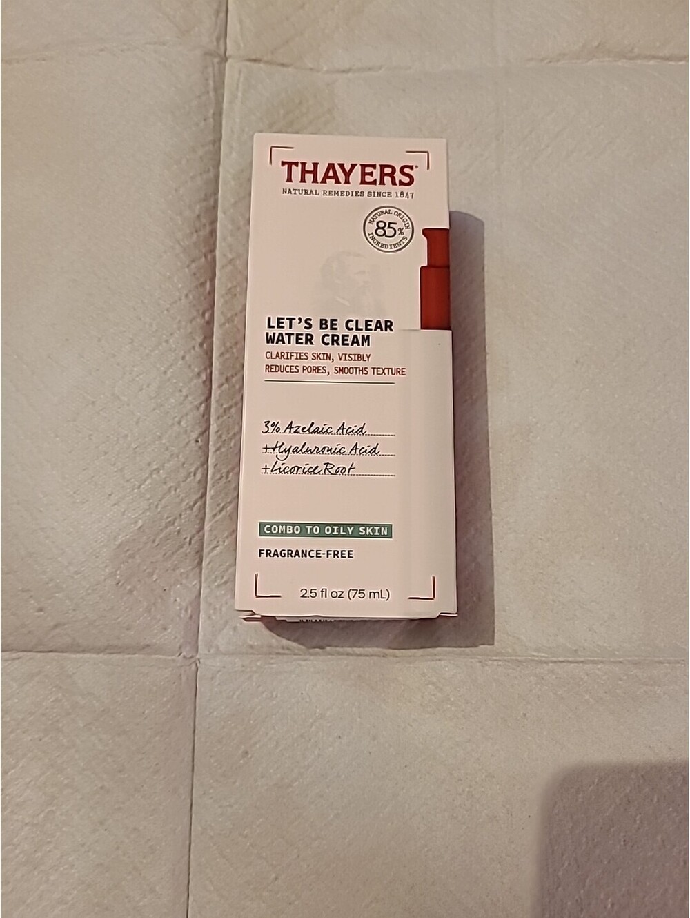 ThayersLet's Be Clear Water FaceCream 2.5 fl oz